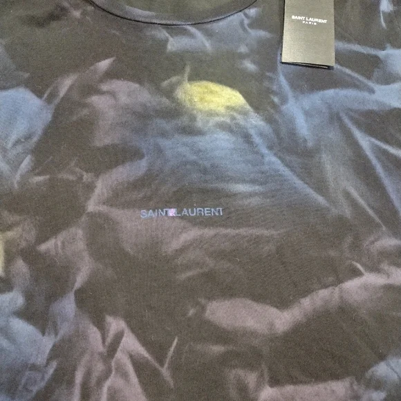 Saint Laurent men's archive logo tie dye shirt